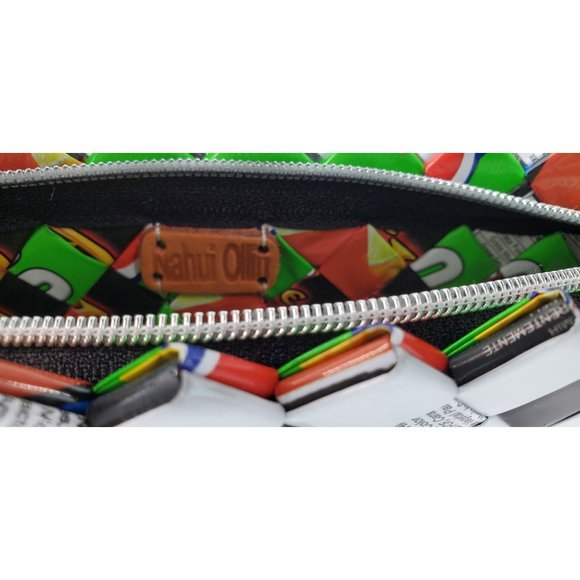 Nahui Ollin Clutch Zipper Handbag Purse Recycled Newspaper & Candy Wrappers - Picture 6 of 7